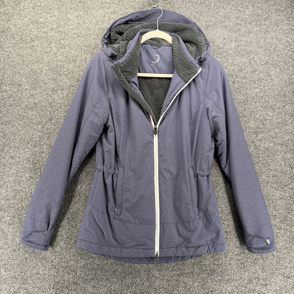 Zero Restriction Jacket Womens S Blue Full Zip Lined Long Sleeve Golf Hooded